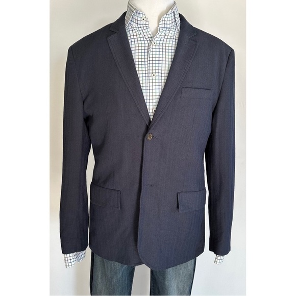 JACHS Troy Herringbone Unstructured Herringbone Blazer Large New - Picture 11 of 16